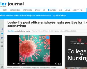 COVID-19 Mail Media Coverage: Courier Journal, Louisville, KY - 2020-03-23.