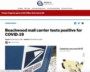 COVID-19 Mail Media Coverage: News 5, Cleveland OH - 2020-03-22.
