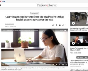 COVID-19 Mail Media Coverage: News & Observer, Raleigh NC - 2020-03-17.