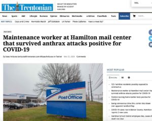 COVID-19 Mail Media Coverage: The Trentonian, Trenton, NJ - 2020-03-23.