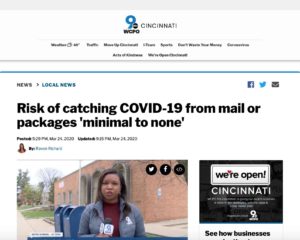 COVID-19 Mail Media Coverage: WCPO, Cincinnati, OH - 2020-03-24.