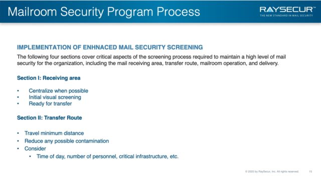 Mail Security Risk Assessment SOP Planning 15 - Enhanced Mail Screening Implementation.