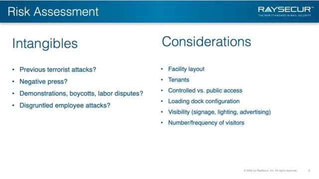 Mail Security Risk Assessment SOP Planning 6 - DHS High Risk Industries Intangibles.