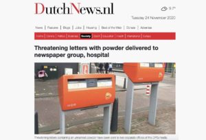 White Powder Mail Netherlands 2020 Nov, #1: DutchNews.